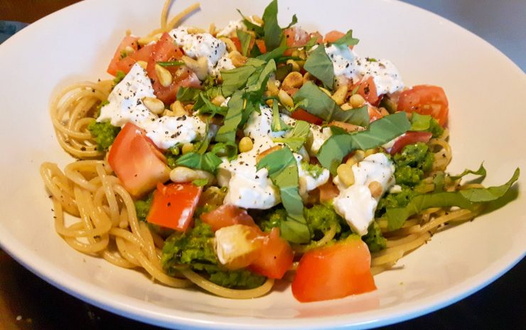 Recept spaghetti caprese burrata